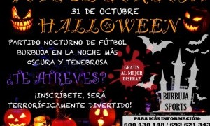 Partido de Fútbol burbuja en la noche de Halloween